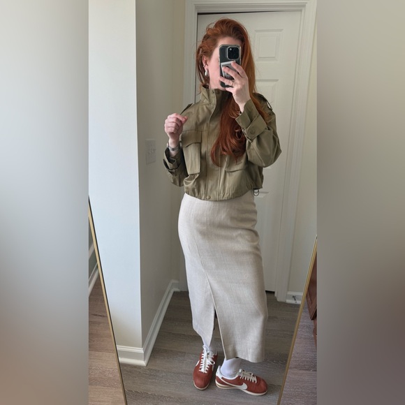 JH Collectibles -  Vintage Chic Beige 100% wool Skirt - size 6 - Picture 1 of 11